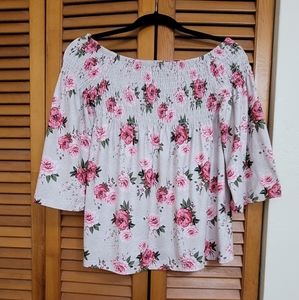 Off the Shoulder Floral Blouse